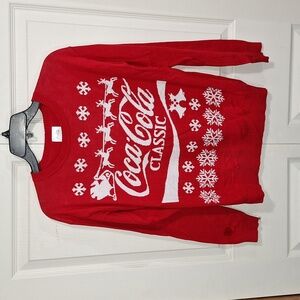 Coca Cola crew neck Santa/reindeer cotton sweater - M